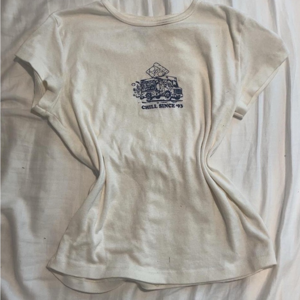 Brandy Melville Off-White Graphic Tee